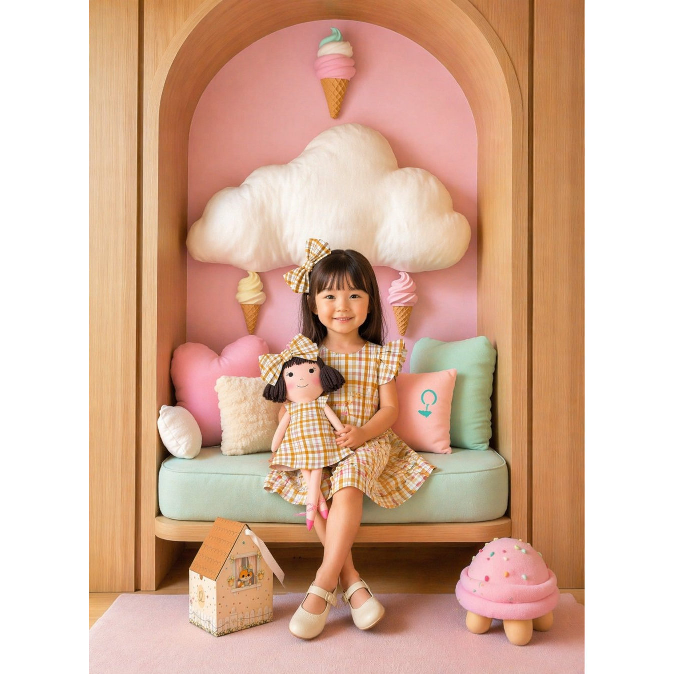 Kit Boneca Alice Xadrez