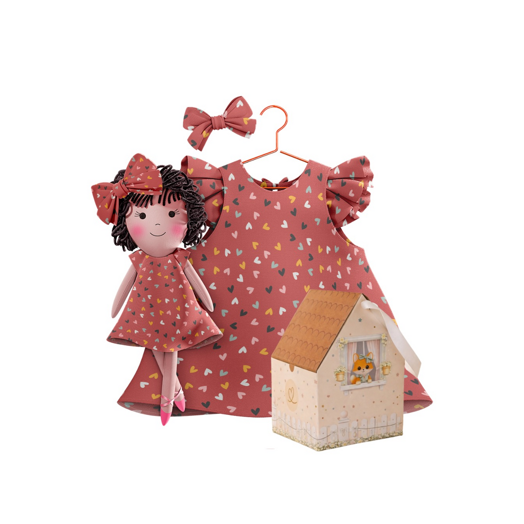 Kit Boneca Nelinha Corações