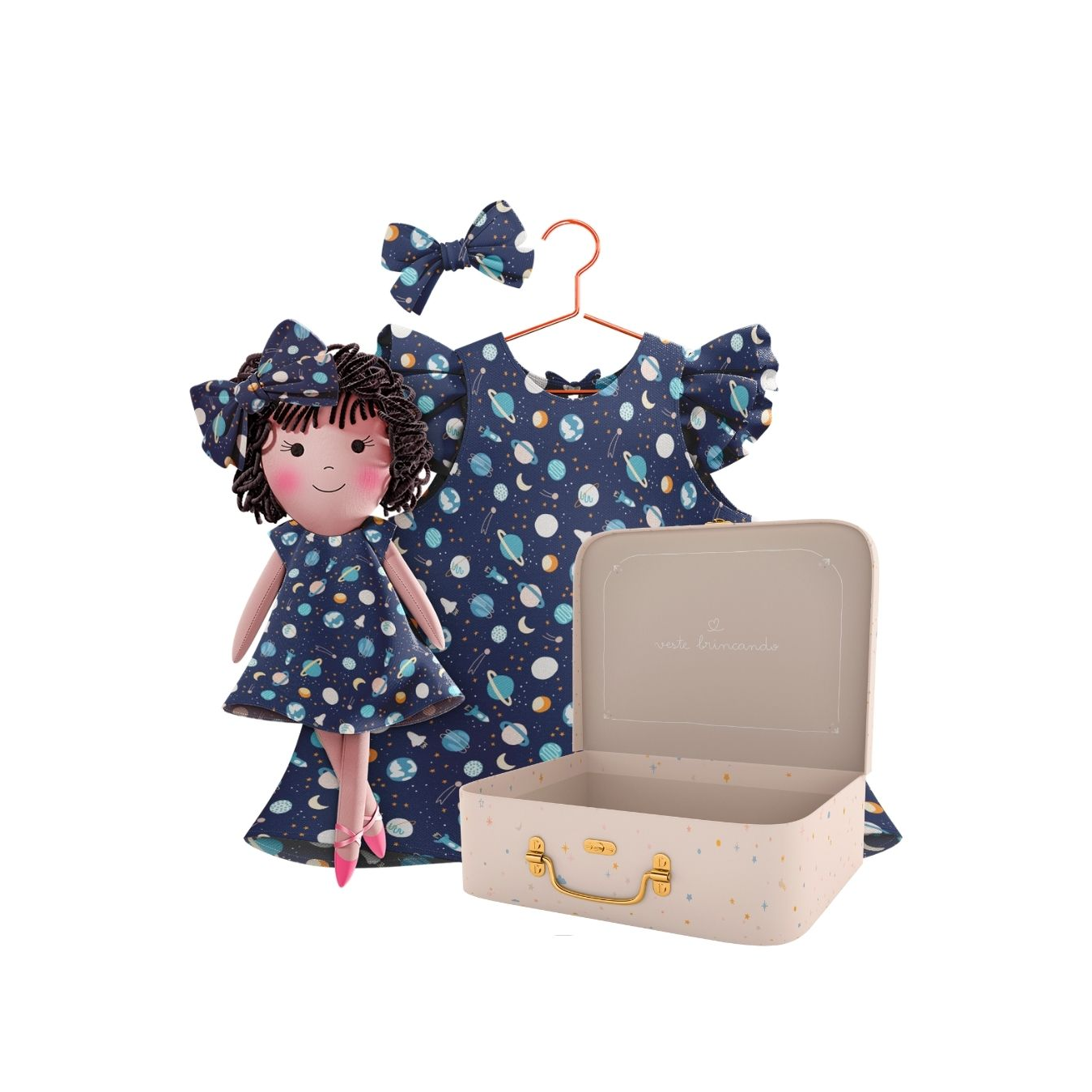 Kit Boneca Nelinha Espaço + Petit Case