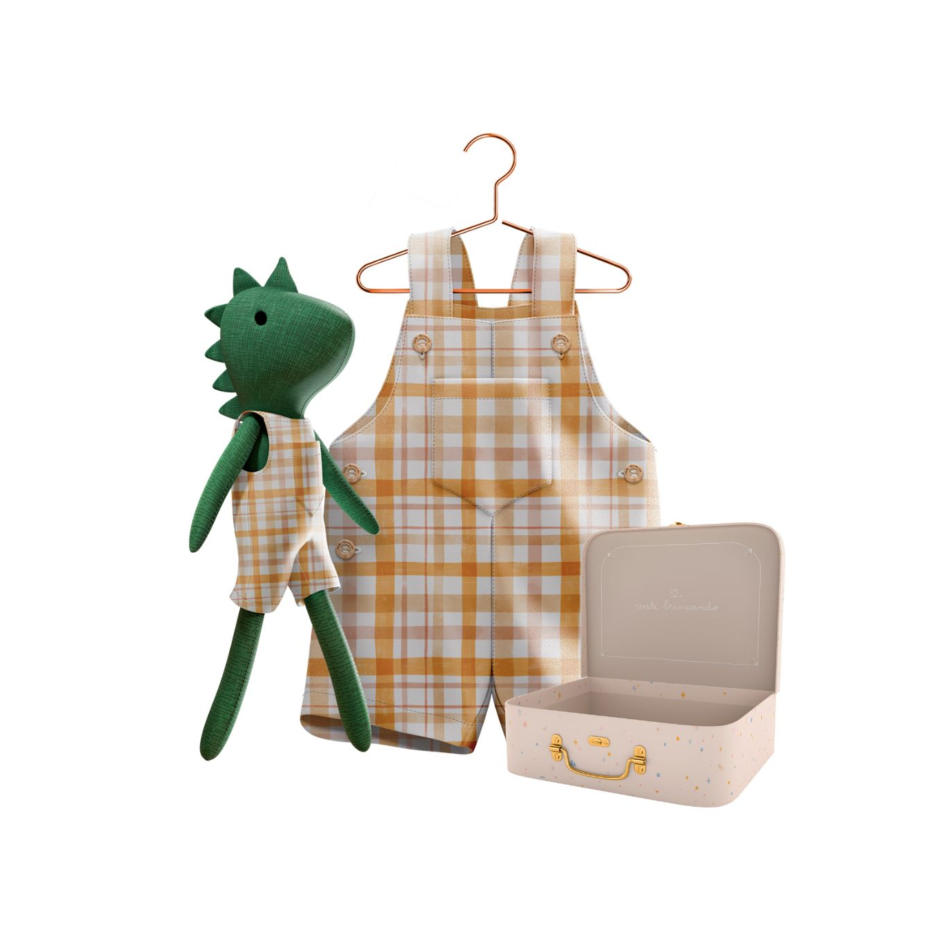 Kit Boneco Dino Xadrez + Petit Case