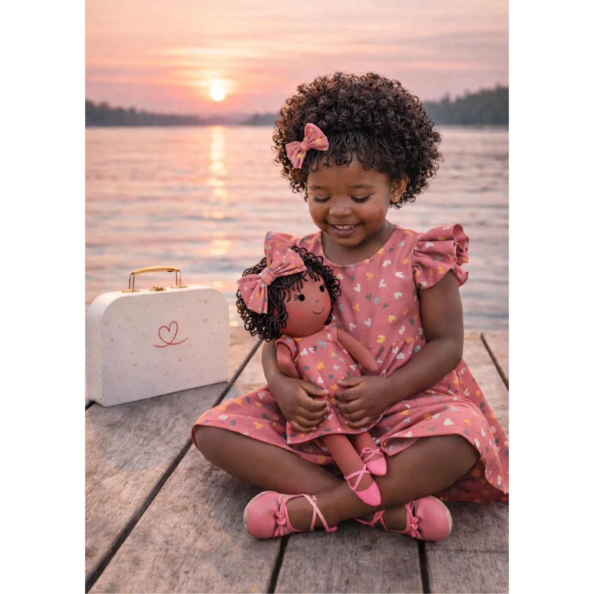 Kit Boneca Bella Corações + Petit Case