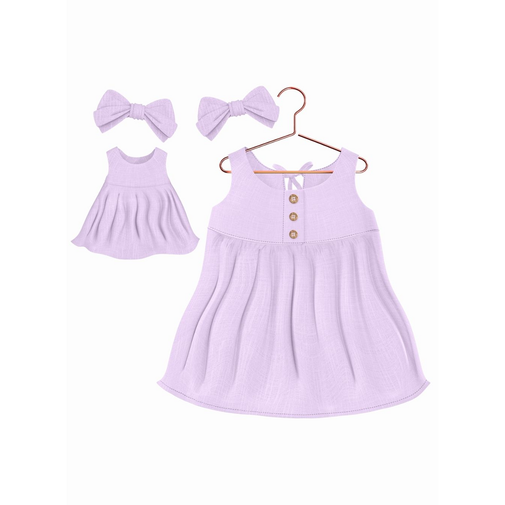 Kit Vestidos Liso Lilás