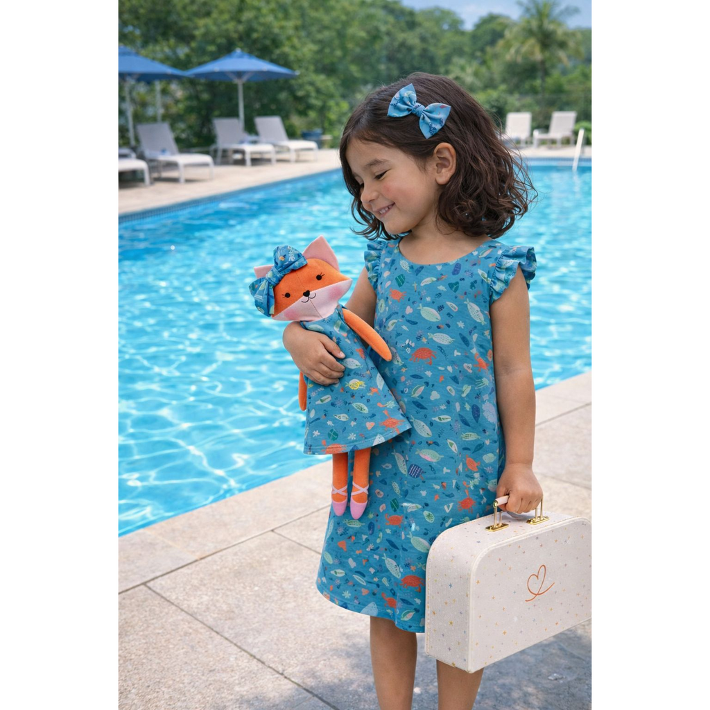 Kit Boneca Dona Raposa Fundo do Mar + Petit Case