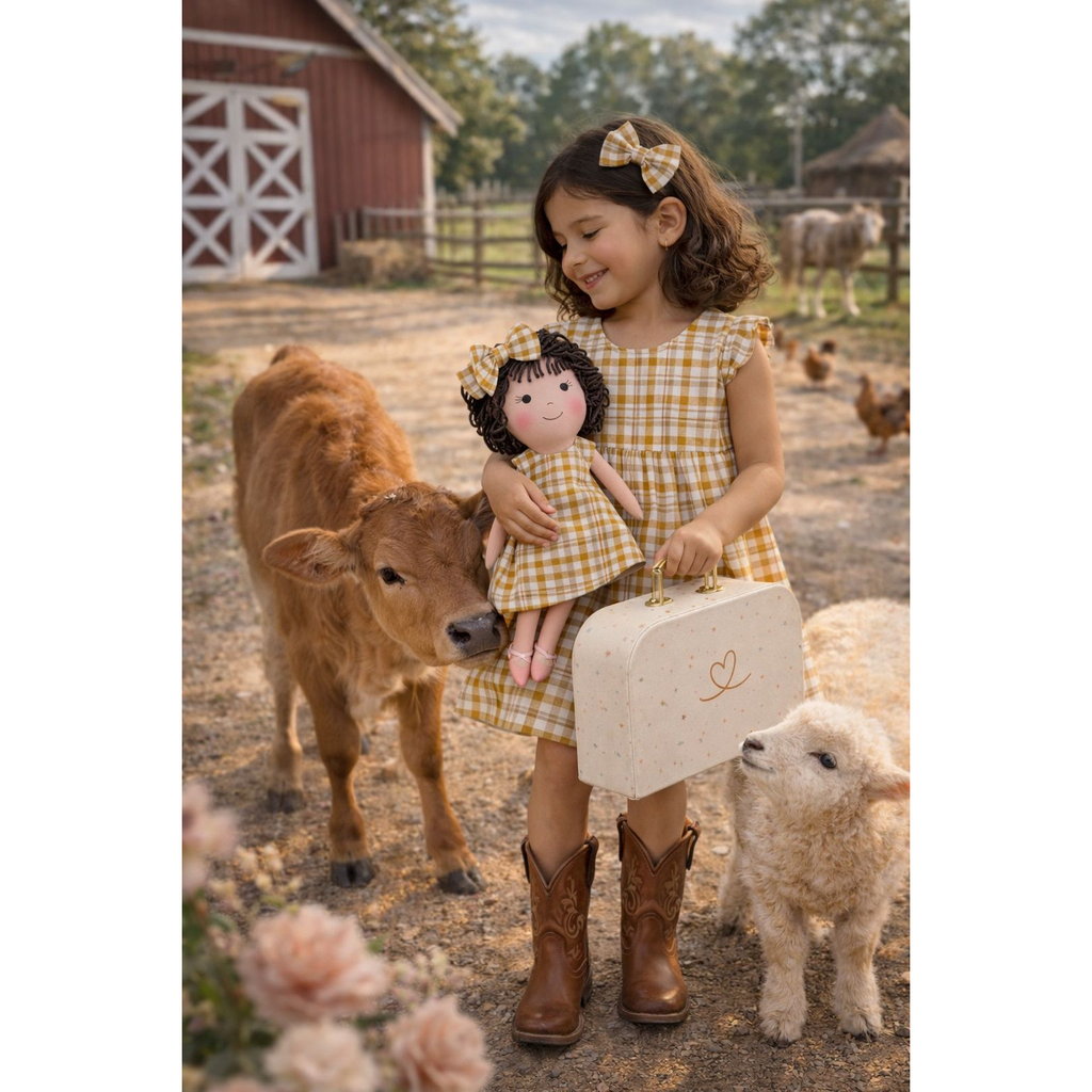 Kit Boneca Nelinha Xadrez + Petit Case