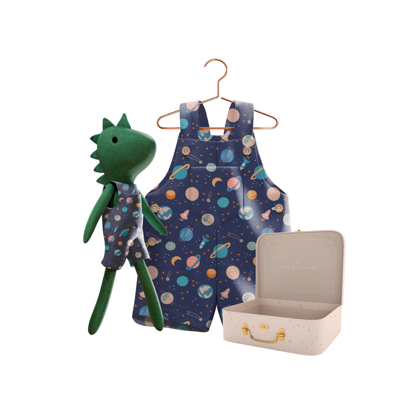 Kit Boneco Dino Espaço + Petit Case