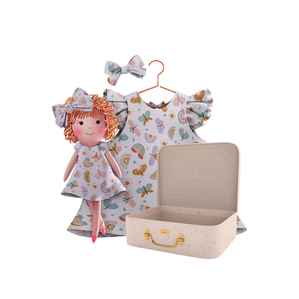 Kit Boneca Aninha Arco-Íris + Petit Case